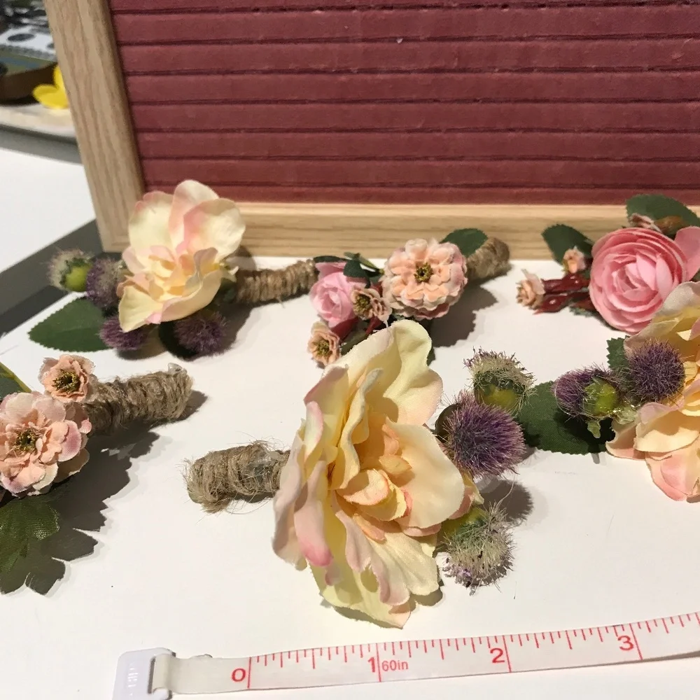 Hand Crafted Wedding Boutonnières Wedding Party NEW ITEM Wedding